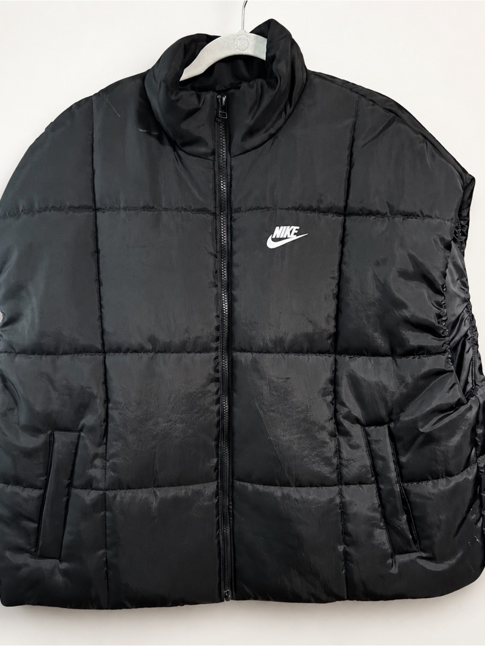 Nike Black Quilted Puffer Jacket with White Logo